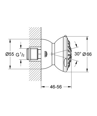Боковой душ с 2 режимами, Normal / Massage, Relexa 65, Grohe