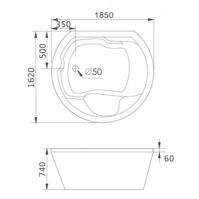 Акриловая гидромассажная ванна Gemy G9052 II O R