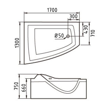 Акриловая гидромассажная ванна Gemy G9055 O R