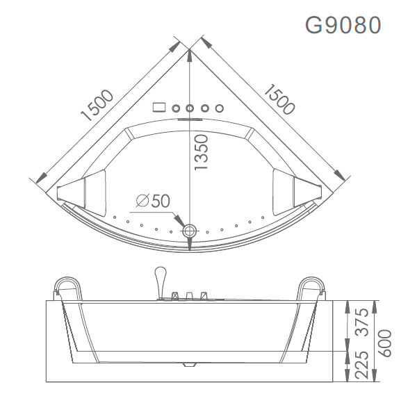 Акриловая ванна Gemy G9079