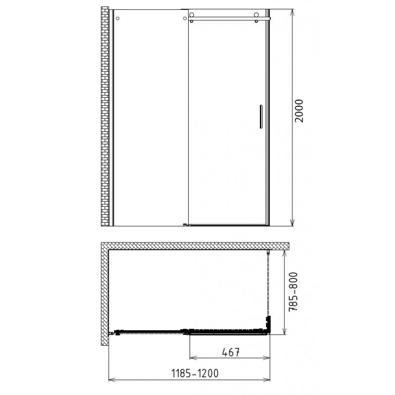 Душевой уголок Gemy S25191B-A6-80