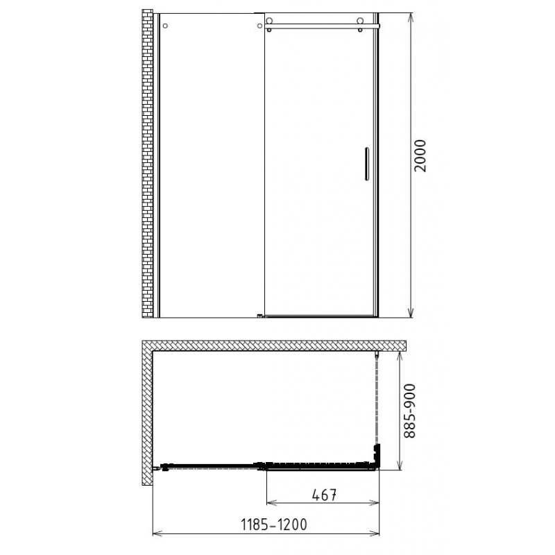 Душевой уголок Gemy S25191C-A6-80