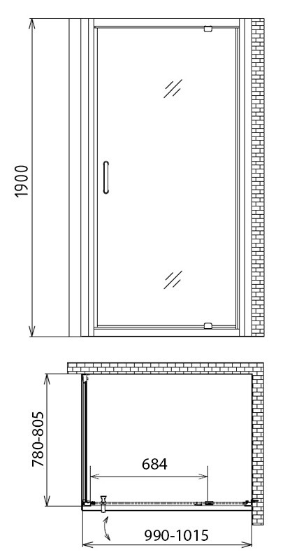 Душевой уголок 100x80x190см Gemy S28160-A80