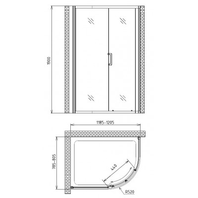 Душевой уголок 90x90x190см Gemy S30172