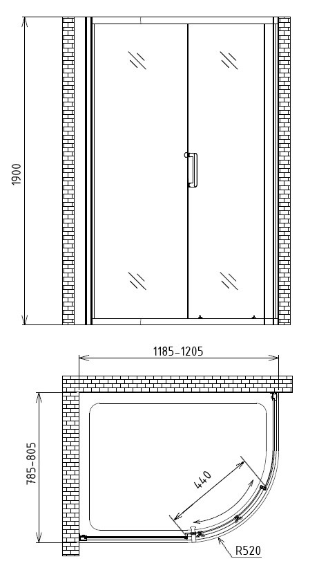 Душевой уголок 90x90x190см Gemy S30172