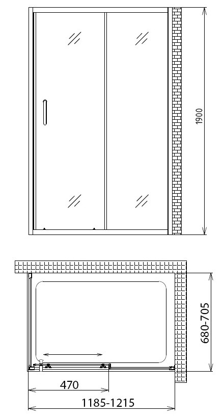 Душевой уголок 120x100x190см Gemy S30191A-A100