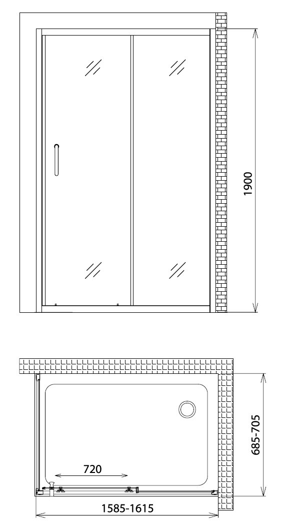 Душевой уголок 160x100x190см Gemy S30191F-A100