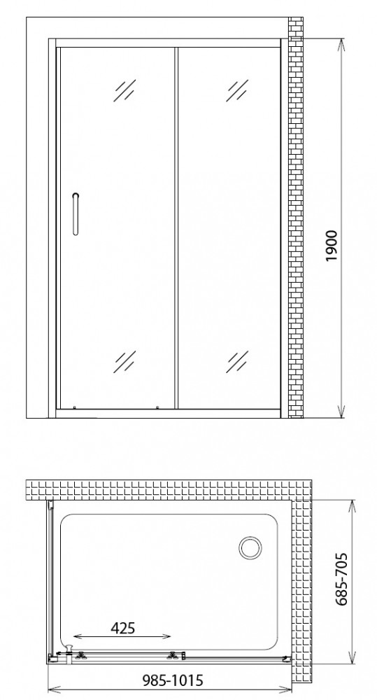 Душевой уголок 100x100x190см Gemy S30191H-A100
