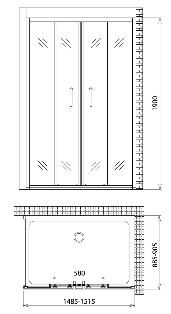 Душевой уголок 150x85x190см Gemy S30192A-A85