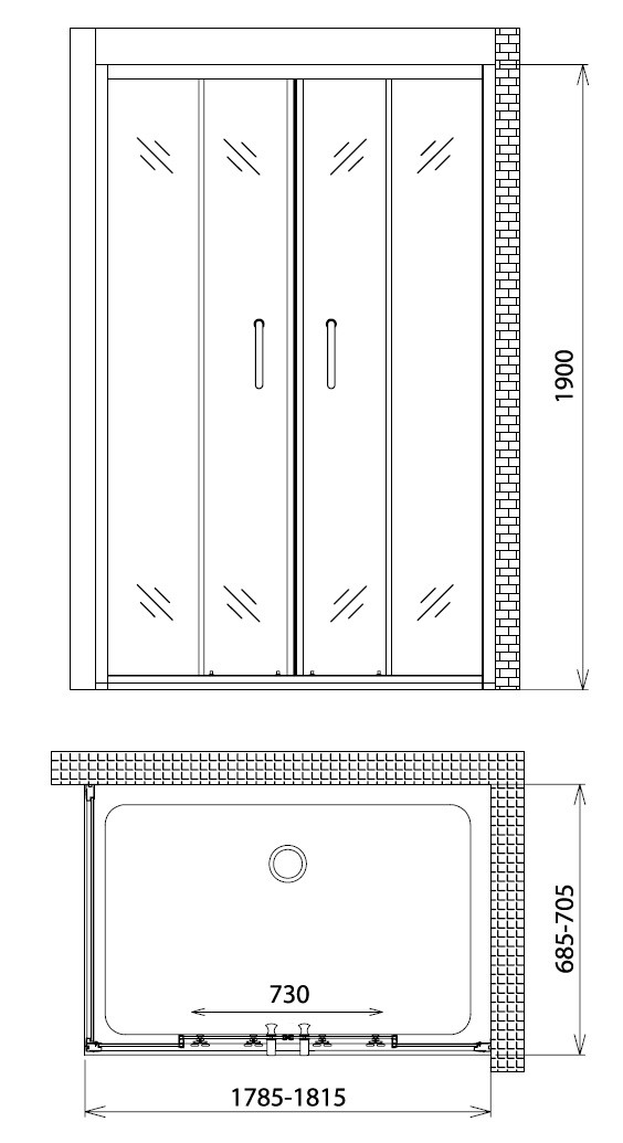 Душевой уголок 180x100x190см Gemy S30192D-A100