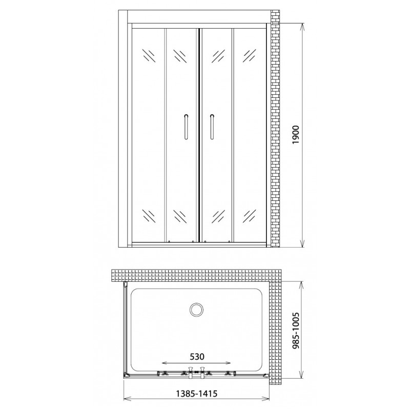 Душевой уголок 180x90x190см Gemy S30192D-A90