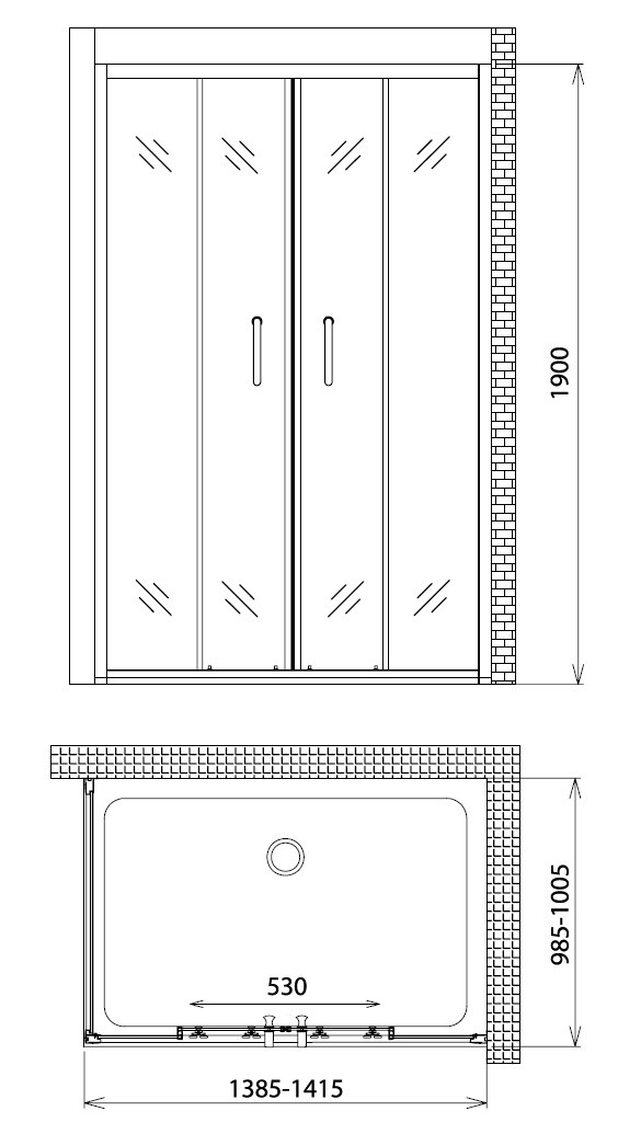 Душевой уголок 180x90x190см Gemy S30192D-A90