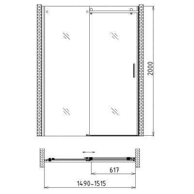Душевая дверь 140x200см Gemy S25191A