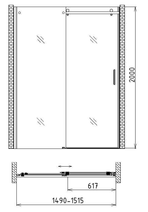 Душевая дверь 140x200см Gemy S25191A