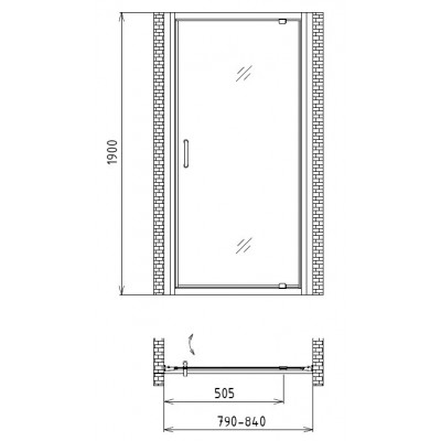 Душевая дверь 70x190см Gemy S28130
