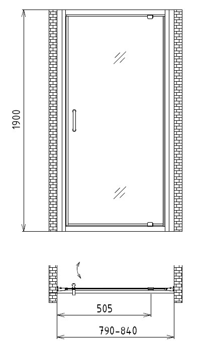 Душевая дверь 70x190см Gemy S28130