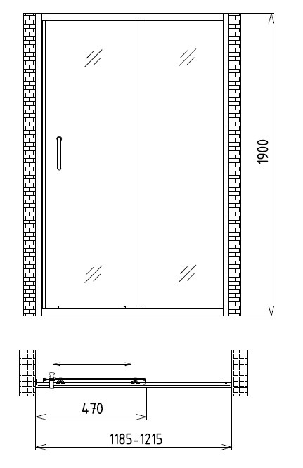 Душевая дверь 100x190см Gemy S28191A