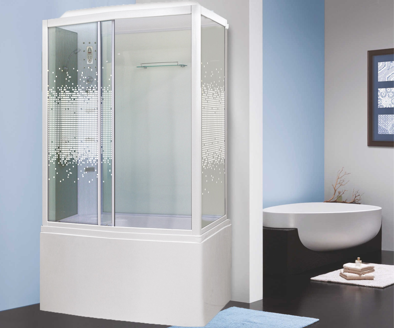 Душевая кабина 120x80х220см Niagara NG-307-01L левая стекло мозаика