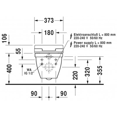 Starck 3 Унитаз подвесной для SensoWash®, Duravit