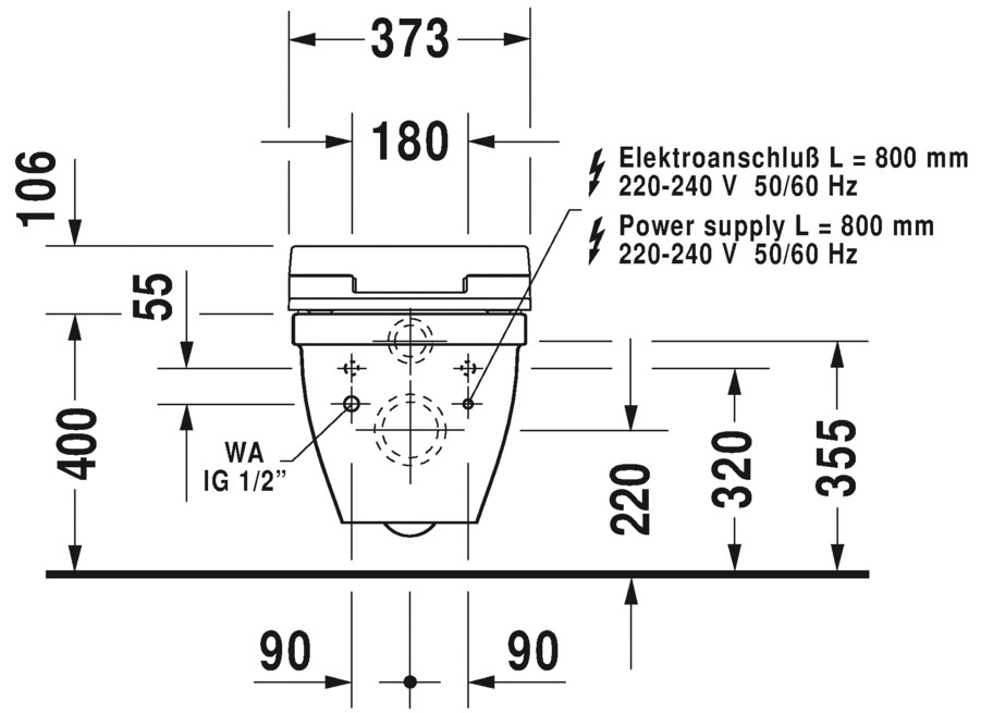 Starck 3 Унитаз подвесной для SensoWash®, Duravit