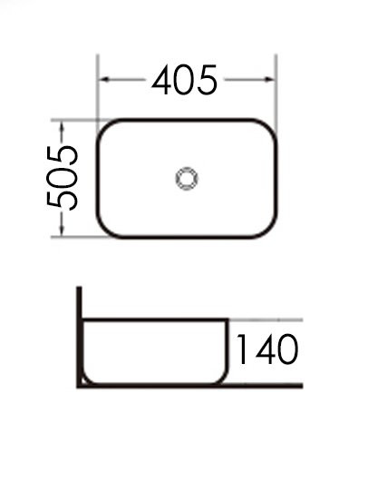 Раковина накладная 50,5х40,5х14см GR-3020, Grossman
