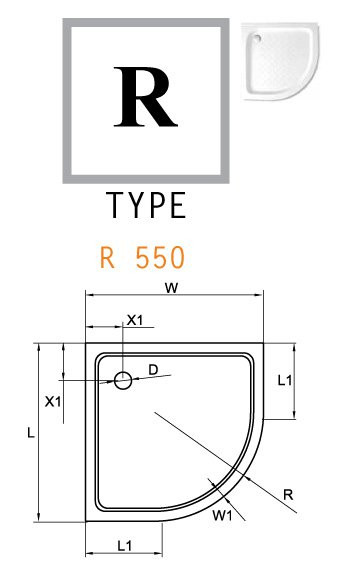 Душевой акриловый поддон 85х85х15см Cezares TRAY-A-R-85-550-15-W