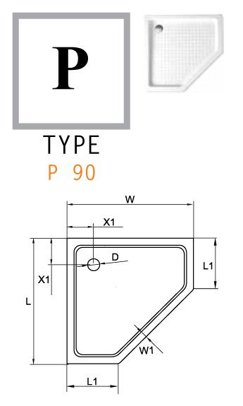 Душевой поддон 90х90х15см TRAY-A-P-90-15-W, Cezares
