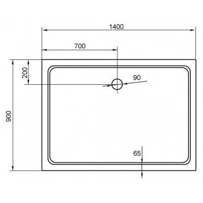 Душевой поддон из стеклокомпозита 140х90х3,5 TRAY-M-AH-140/90-35-W, Cezares