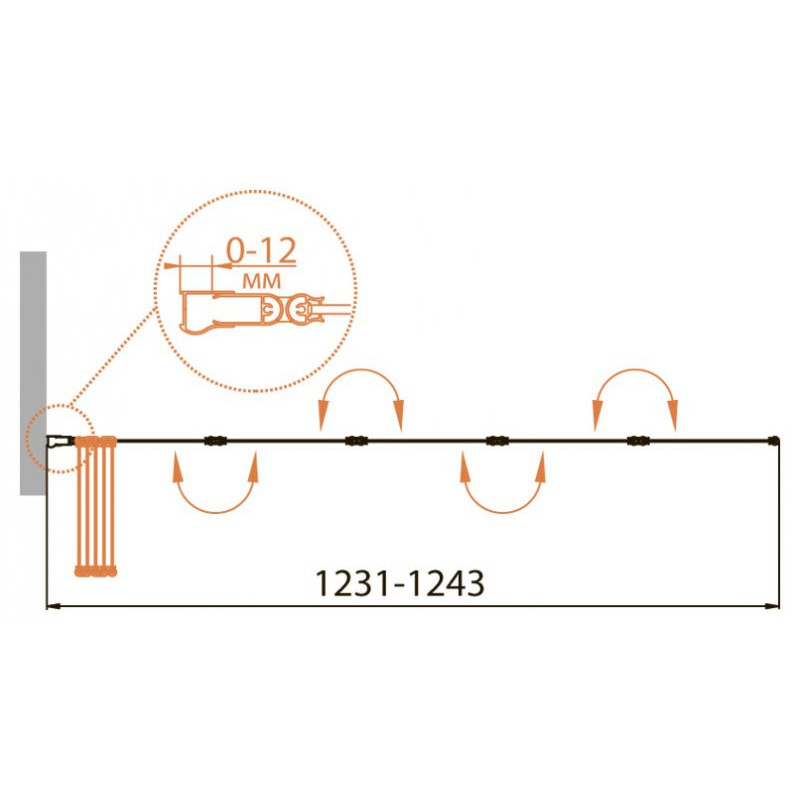 Шторка на ванну 120x140см RELAX-V-5-120/140-C-Bi, Cezares