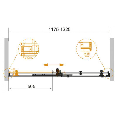 Душевая дверь 120x195см STYLUS-SOFT-BF-1-120-C-Cr, Cezares