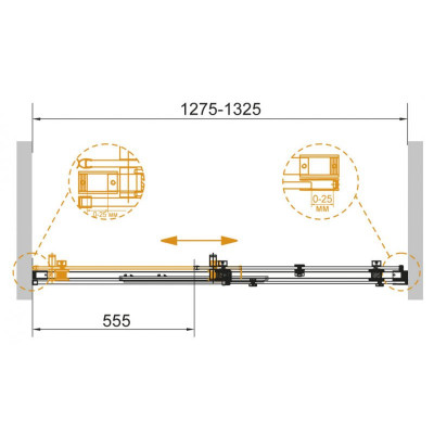 Душевая дверь 130x195см STYLUS-SOFT-BF-1-130-C-Cr, Cezares