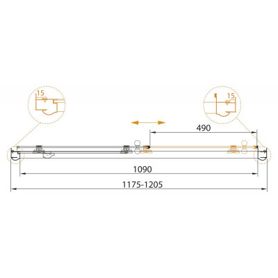 Душевая дверь 120х195см GIUBILEO-BF-1-120-C-Br, Cezares
