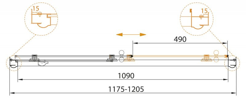 Душевая дверь 120х195см GIUBILEO-BF-1-120-CP-Br, Cezares