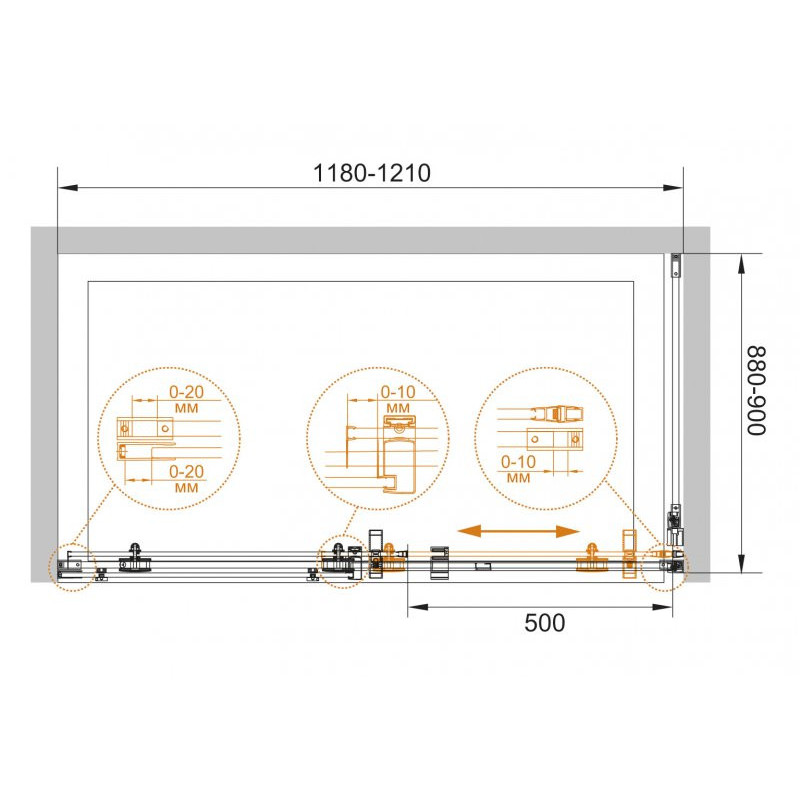 Душевой уголок 140х90x195см STYLUS-O-M-AH-1-140/90-C-Cr, Cezares