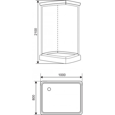 Душевая кабина Style S-47 100x80x210 с низким поддоном с крышей
