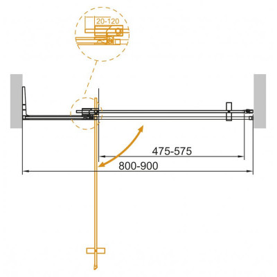 Душевая дверь 80x195см SLIDER-B-1-80/90-C-Cr, Cezares
