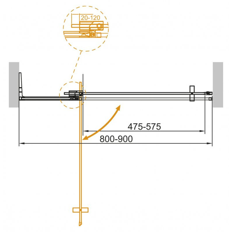 Душевая дверь 80x195см SLIDER-B-1-80/90-C-Cr, Cezares
