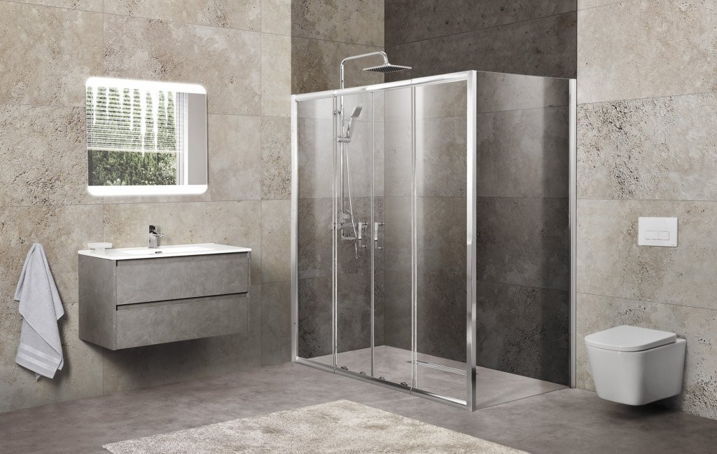 Душевой уголок 180х90х190мм, UNIQUE-AH-21-150/180-90-P-Cr, Belbagno