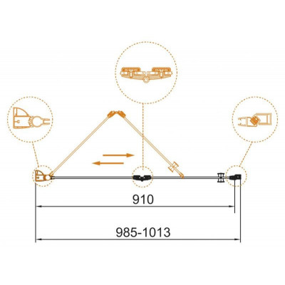 Душевая дверь 100х195мм, ECO-O-BS-12-100-C-Cr, Cezares