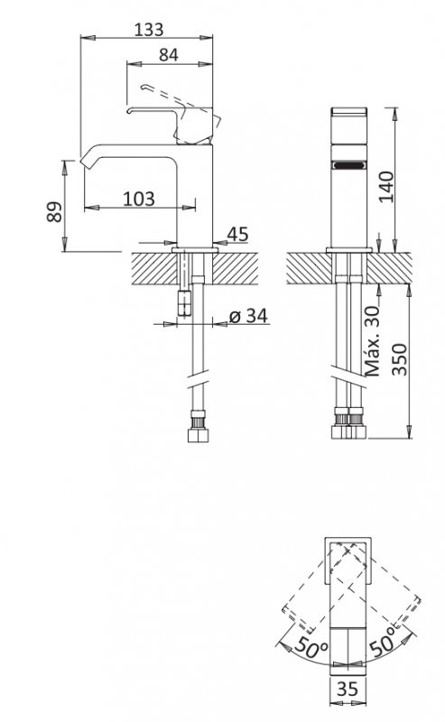 Смеситель для раковины, PORTA-LS1-BIO, Cezares