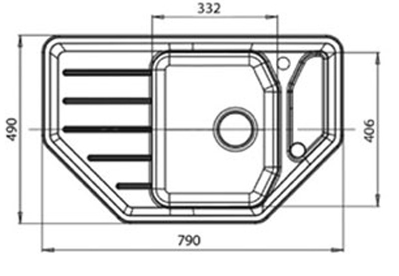Мойка композитная GRANFEST Corner GF-C800E (790х490) Бежевый 328