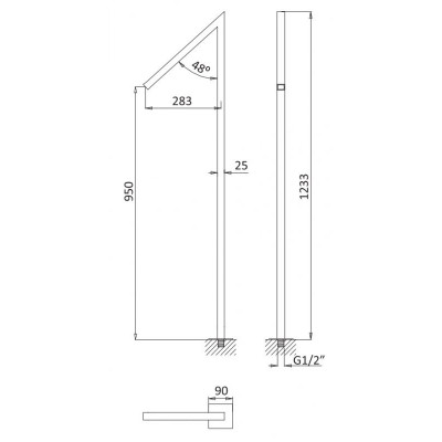 Излив для ванны или раковины напольный, PORTA-SC-01, Cezares