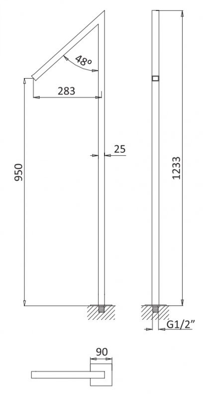 Излив для ванны или раковины напольный, PORTA-SC-01, Cezares