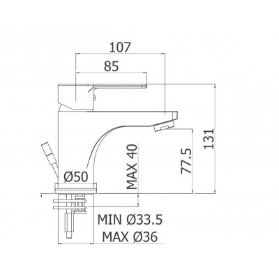 Смеситель для раковины, FUOCO-LSM1-01-W0, Cezares