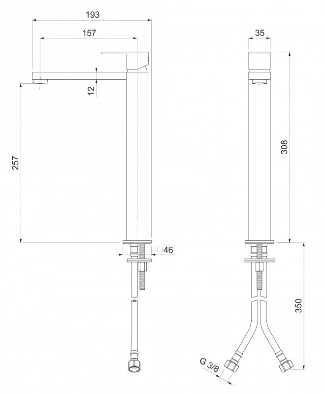 Смеситель для накладной раковины, PRIZMA-LSM1-A-01-W0, Cezares