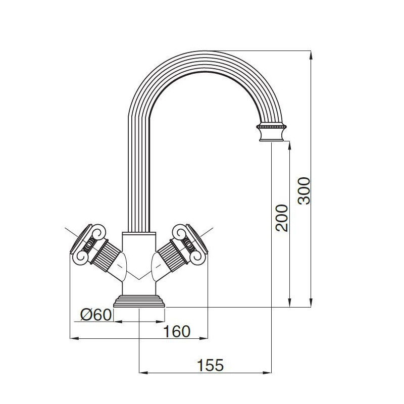 Смеситель для раковины золото, OLIMP-LS2-03/24-M, Cezares