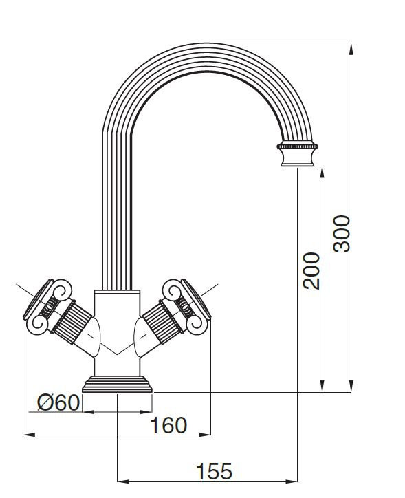Смеситель для раковины золото, OLIMP-LS2-03/24-M, Cezares