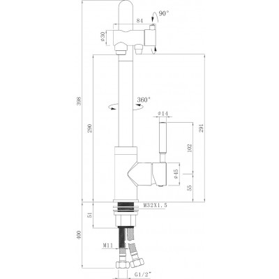 Смеситель Seaman Barcelone SSL-5226 Sun, с подключением фильтра, светлое золото
