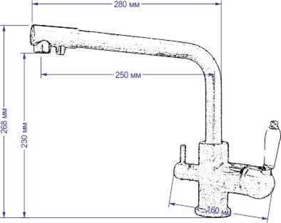 Смеситель Seaman Barcelone SSL-5384 Water, с подключением фильтра