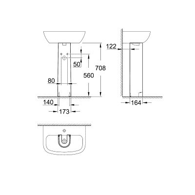 Пьедестал, Grohe Керамика Bau 39425000